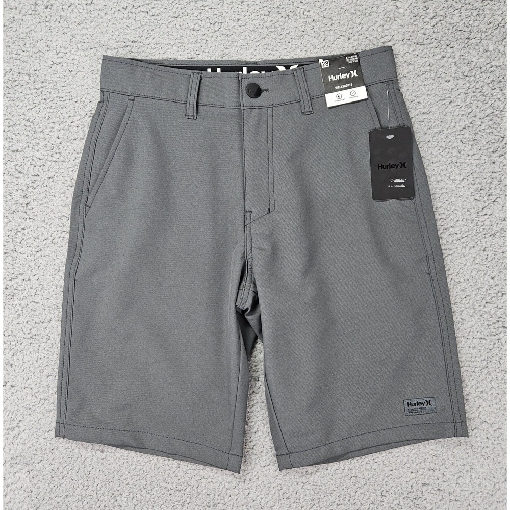 Hurley Dark Gray Hybrid Walkshorts Men's 28 2-Way Stretch Water Resistant NWT